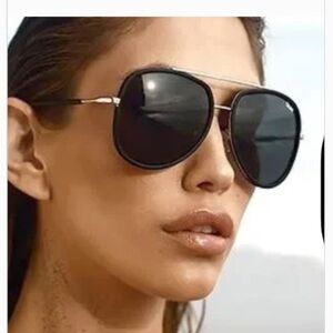 NEW! Quay all in polarized Aviator-Style Black Women's Sunglasses